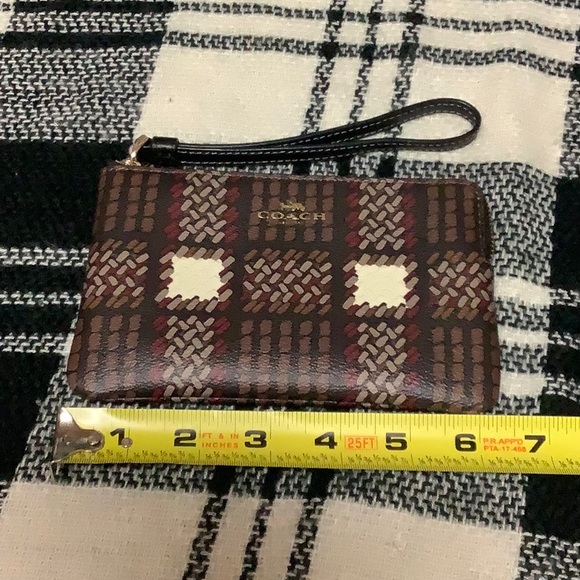 Coach brushed plaid corner zip wristlet - Picture 6 of 7